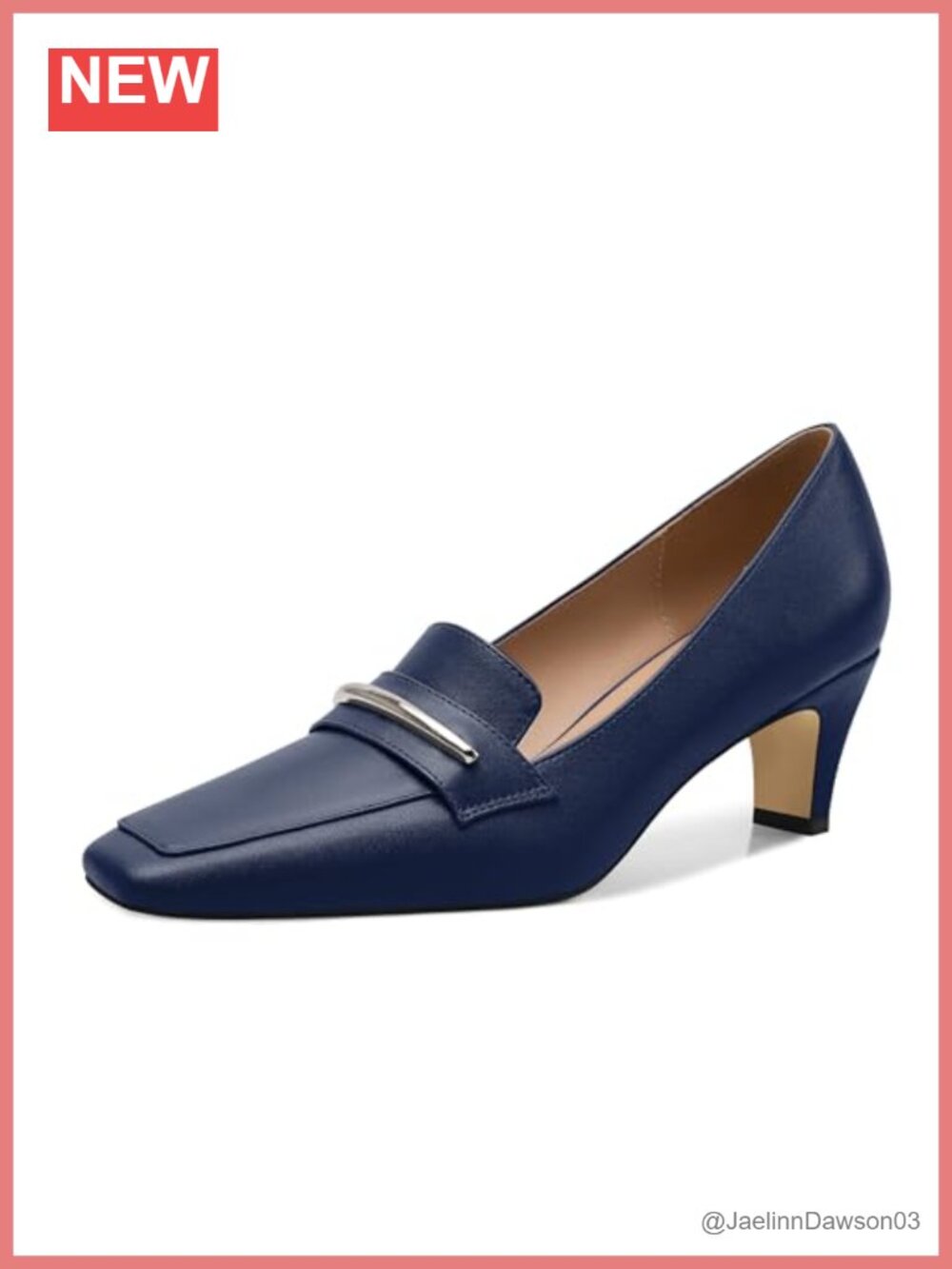 Chunky Block Heels Square Toe Slip-on Pumps 2.5 Inch Classic Dress Office Shoes